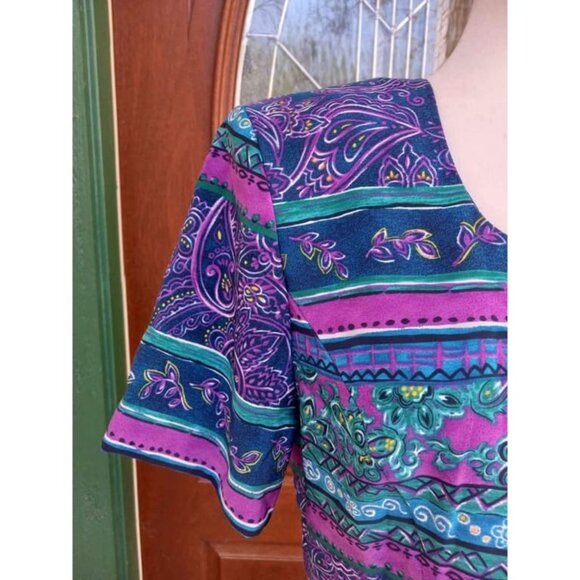 Vintage Sag Harbor Paisley Stripe Dress Size - Picture 5 of 6